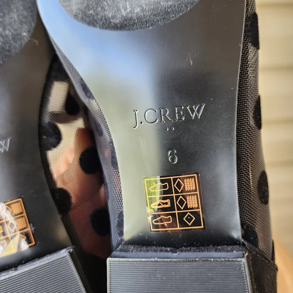 J. Crew dot mesh black flats with velvet bow - Picture 8 of 10